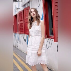 White Lace Mini Dress